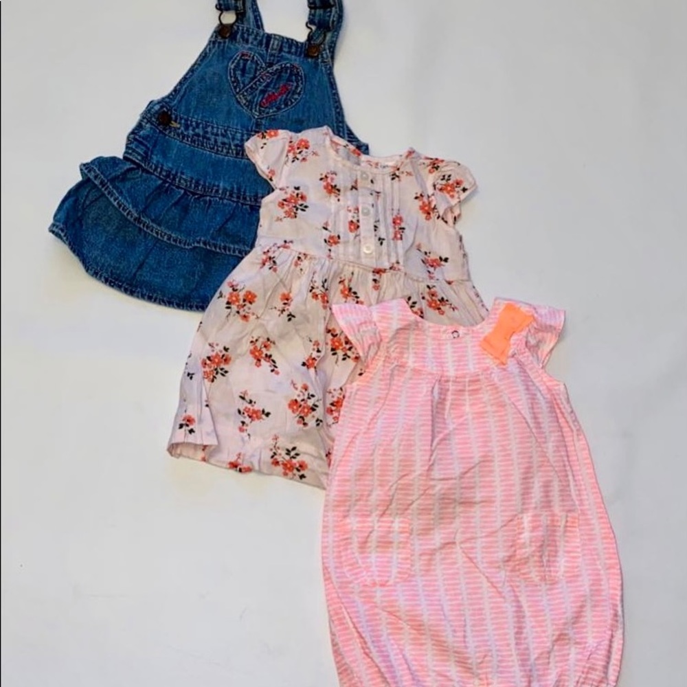 Baby Girl Pink and Denim Dresses
